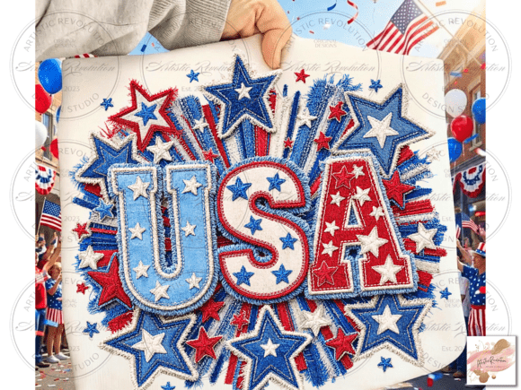 Bringing Patriotic Spirit to Life with Patchwork USA PNG Designs