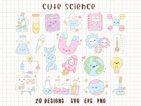 Cute Science SVG Bundle for STEM Design
