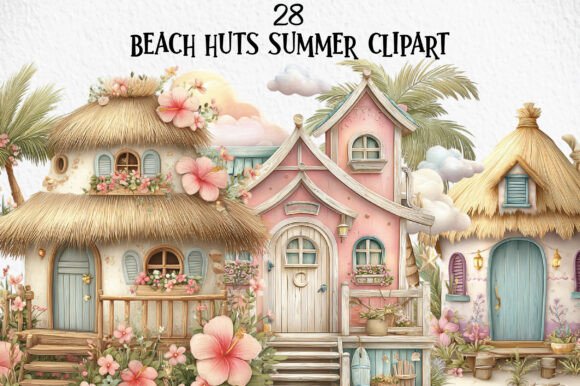 Elevating Coastal Aesthetics: The Strategic Value of Beach Huts Summer Clipart in Modern Design