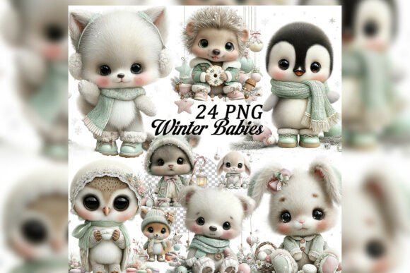 Elevating Holiday Design with Sweet Winter Babies Christmas Clipart