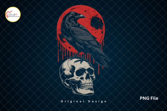 Evaluating the Dripping Moon Gothic Raven Skull PNG for Creative Projects