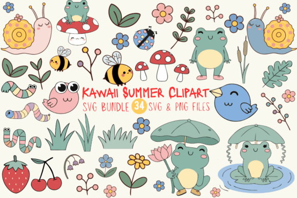 Evaluating the Kawaii Summer Clipart SVG PNG Bundle for Creative Projects