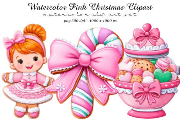 Evaluating Watercolor Pink Christmas Clipart for Creative Projects
