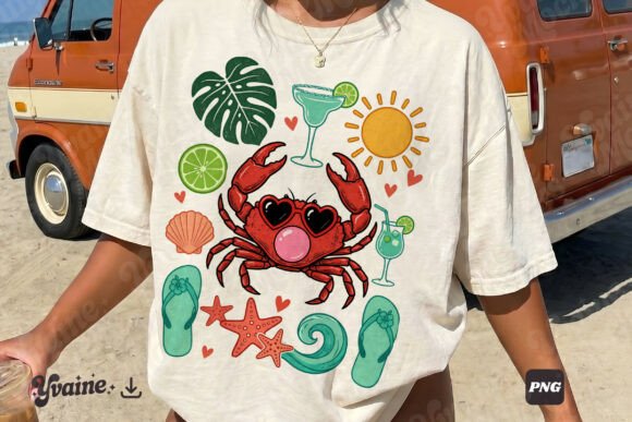 Funny Summer Crab Coastal Beach SVG PNG Guide