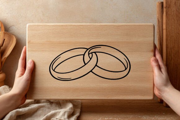 Interlocked Wedding Rings Line SVG: A Minimalist Symbol for Modern Crafters