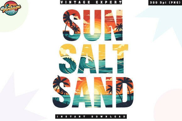 Retro Sun Salt Sand Summer Beach PNG Guide