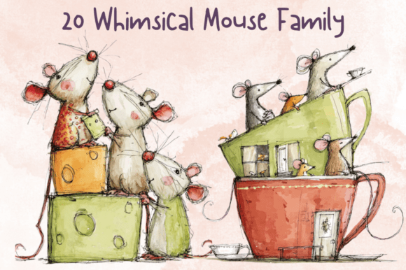 Strategic Branding with the Whimsical Mouse Family Clipart Set