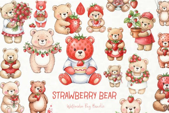 Strawberry Bear PNG Clipart: Creative Uses