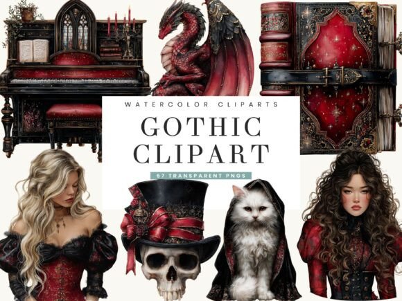 Watercolor Gothic Halloween Clipart Guide