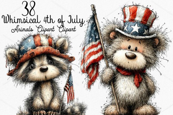 Whimsical 4th of July Animals Clipart: A Creative Guide for Festive Designs