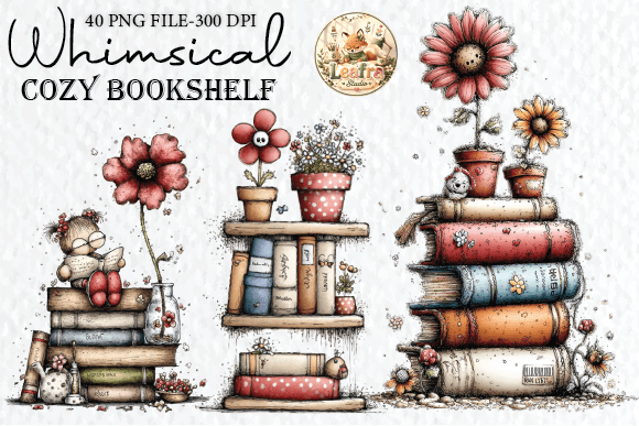 Whimsical Cozy Bookshelf Clipart Guide
