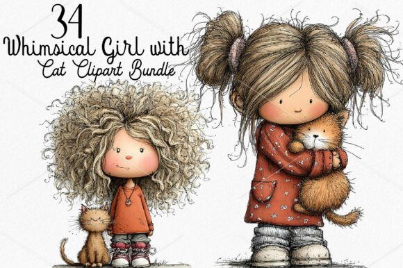 Whimsical Girl with Cat Clipart Bundle: A Practical Guide for Creative Projects