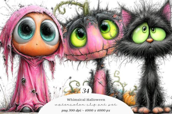 Whimsical Halloween Clipart Bundle